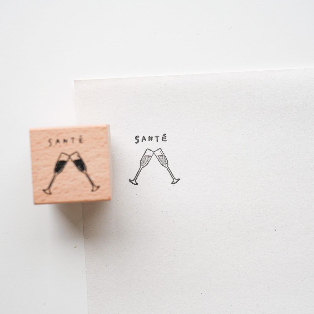 sante 乾杯 ワイングラス シャンパングラス スタンプ 200095 - 画像 (2)